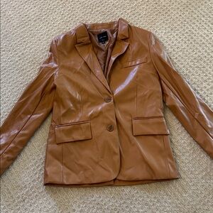 Love Tree Tobacco color Faux Leather Jacket/Blazer